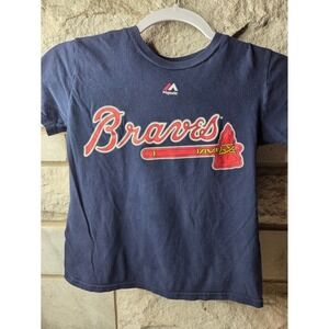 Majestic Atlanta Braves Freddie Freeman 5 Youth T-Shirt Navy‎ Blue MLB Baseball